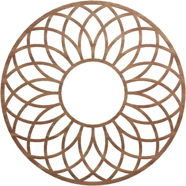 Ekena Millwork Cannes Wood Fretwork Pierced Ceiling Medallion, Walnut, 38"OD x 13"ID x 3/8"T CMWP38X38X0375CNWA - main
